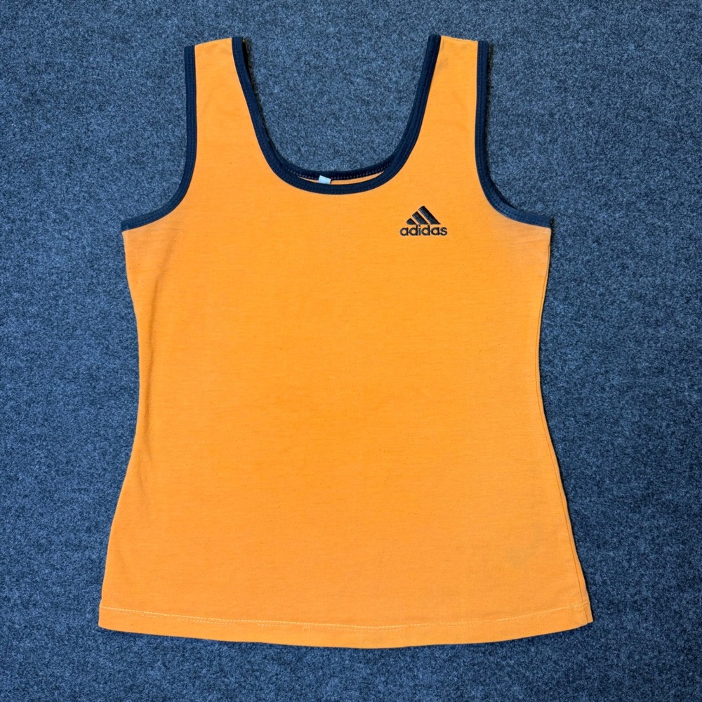Adidas Tank Top Womens Medium Orange Sporty Scoop Neck Sleeveless Shirt